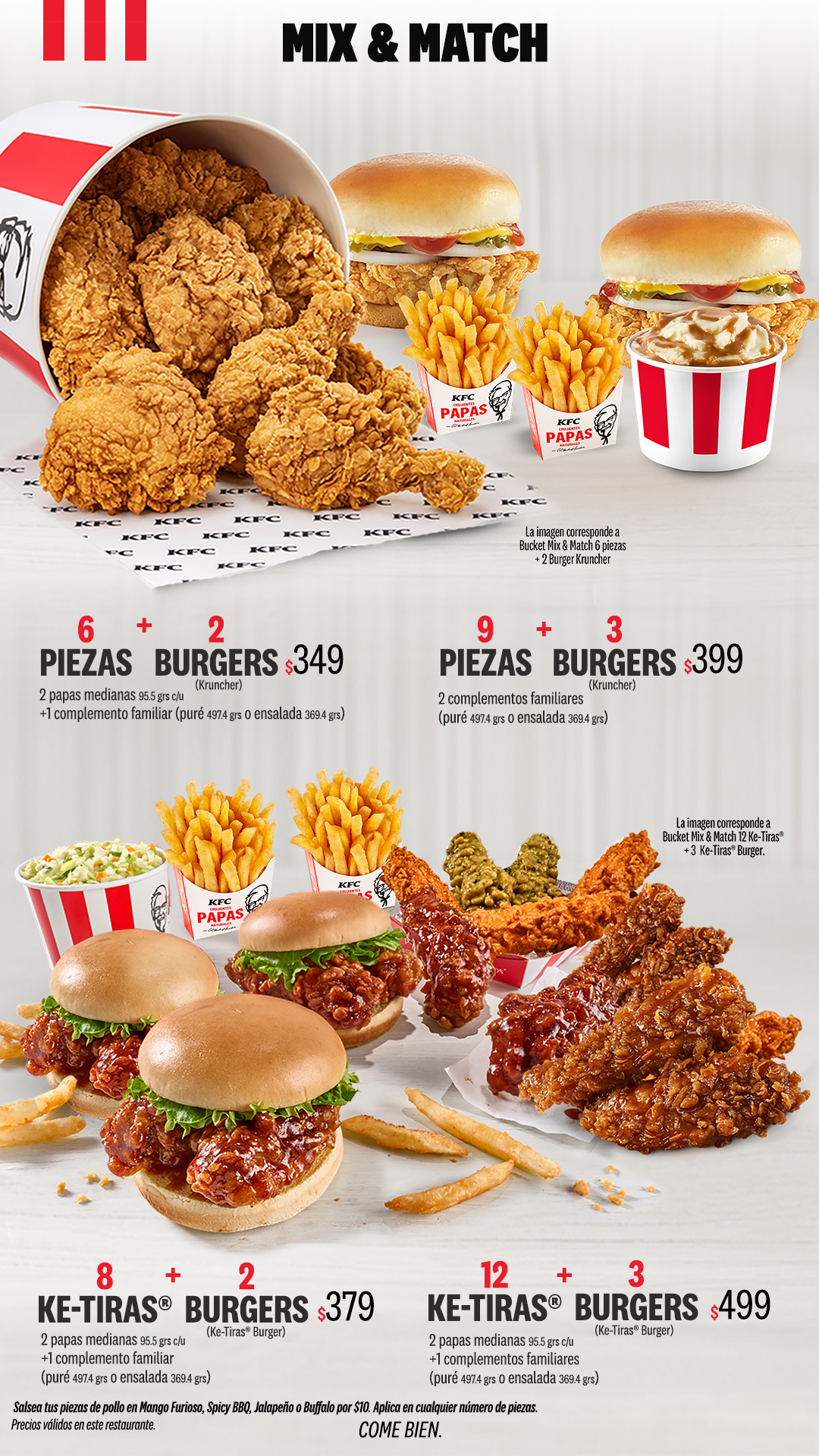 Menú KFC